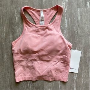 Lululemon Ebb to Street Cropped Racerback Tank Top - Dew Pink